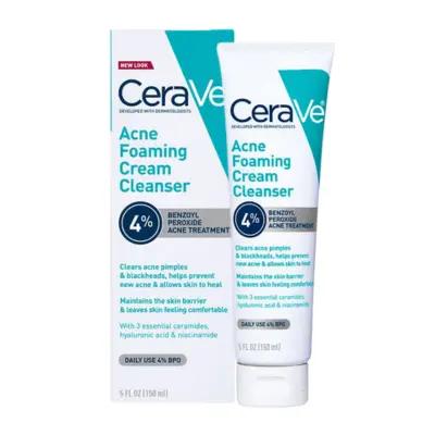 CeraVe Acne Foaming Cream Cleanser With 4% Benzoyl Peroxide 150ml_thumbnail_image