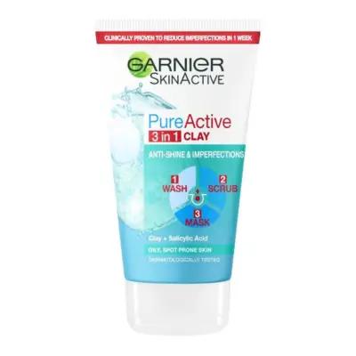 Garnier Pure Active 3 in 1 Clay Face Scrub 150ml_thumbnail_image